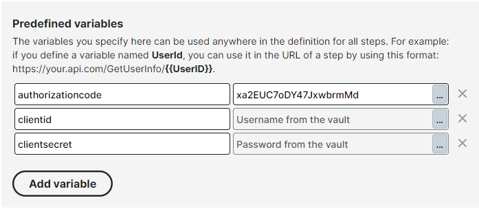 Predefined variables