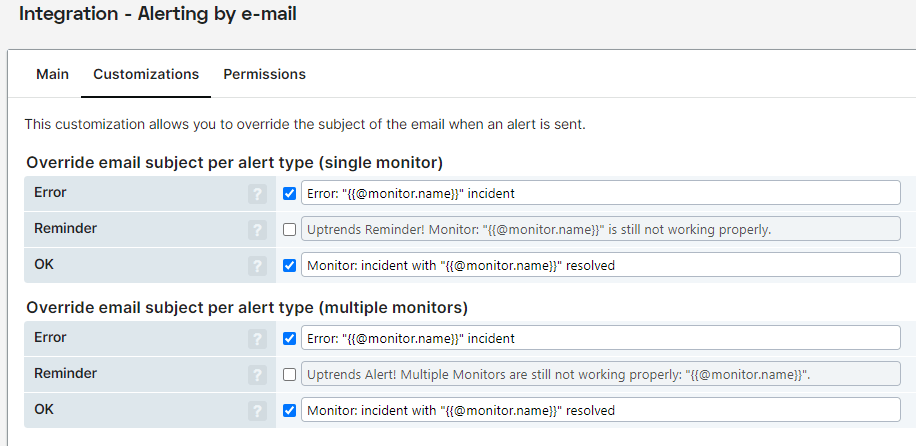 screenshot aanpassing e-mailonderwerp