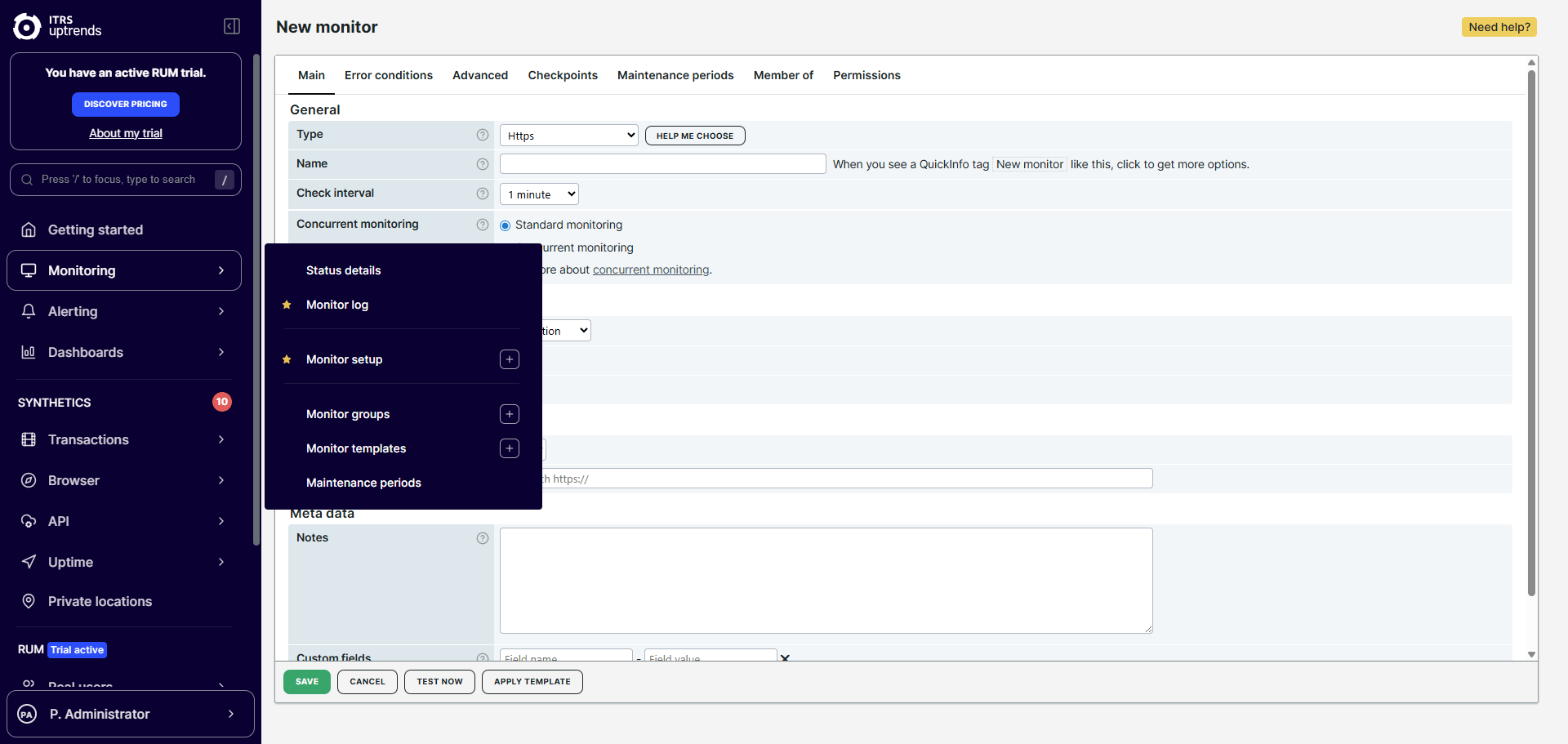 Klassieke webapplicatie-interface