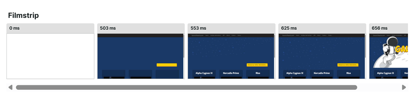 Controleregelresultaten Filmstrip (Tijdlijn screenshots)