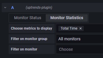 Uptrends-data selecteren om in het paneel weer te geven