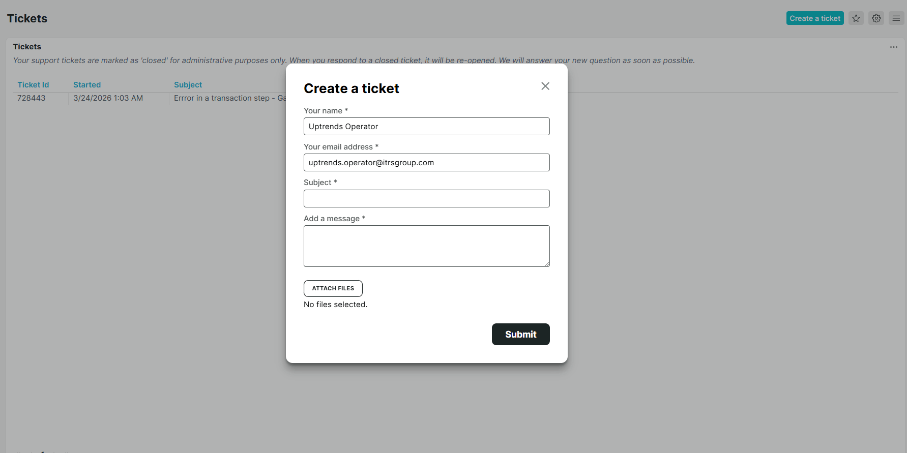 Supporttickets