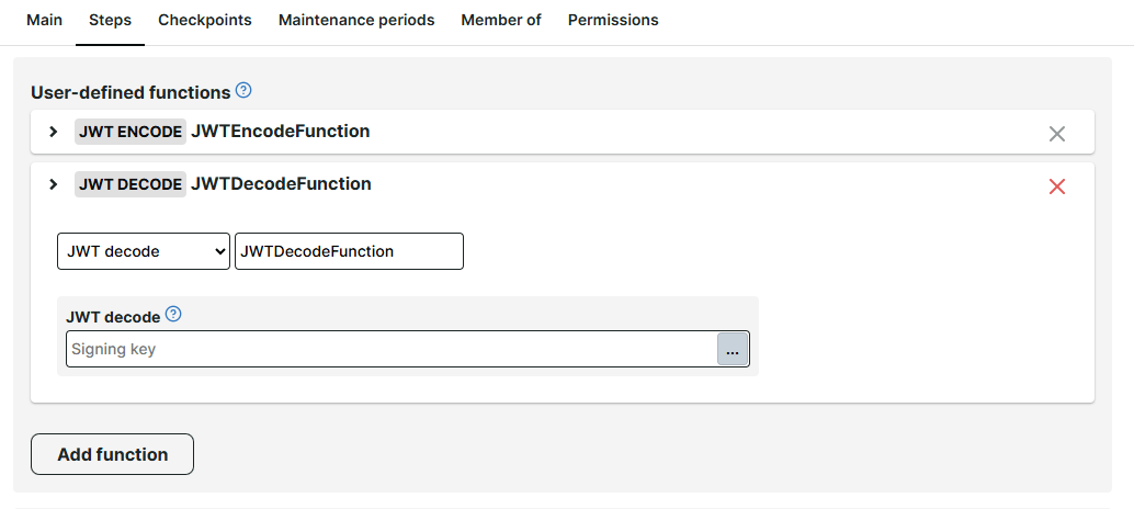 Door de gebruiker gedefinieerde functies: JWT Encode en JWT Encode