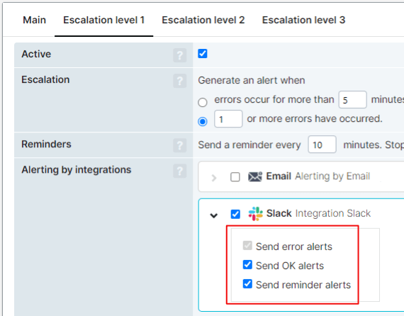 screenshot integratie in escalatieniveau