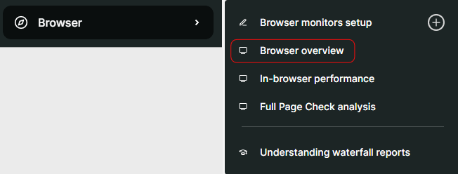 screenshot menu browseroverzicht