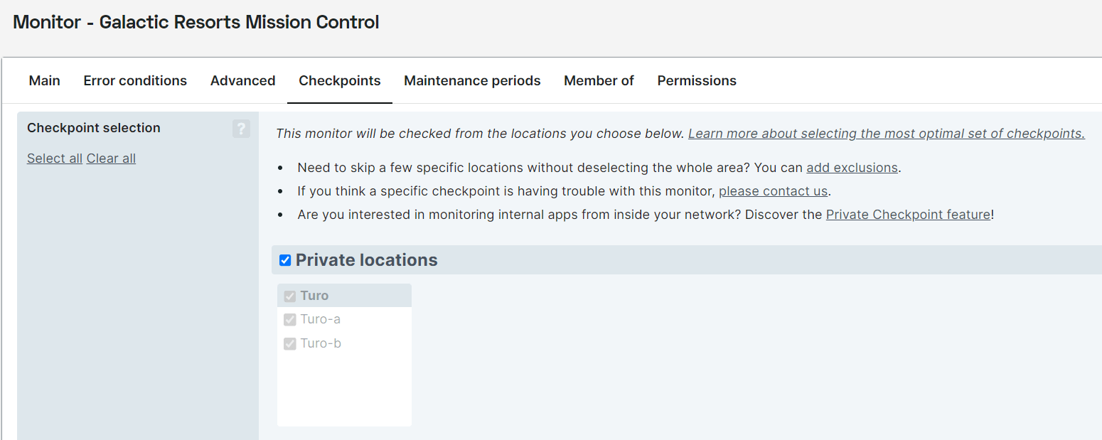 screenshot van persoonlijke controlestations in a controleregel