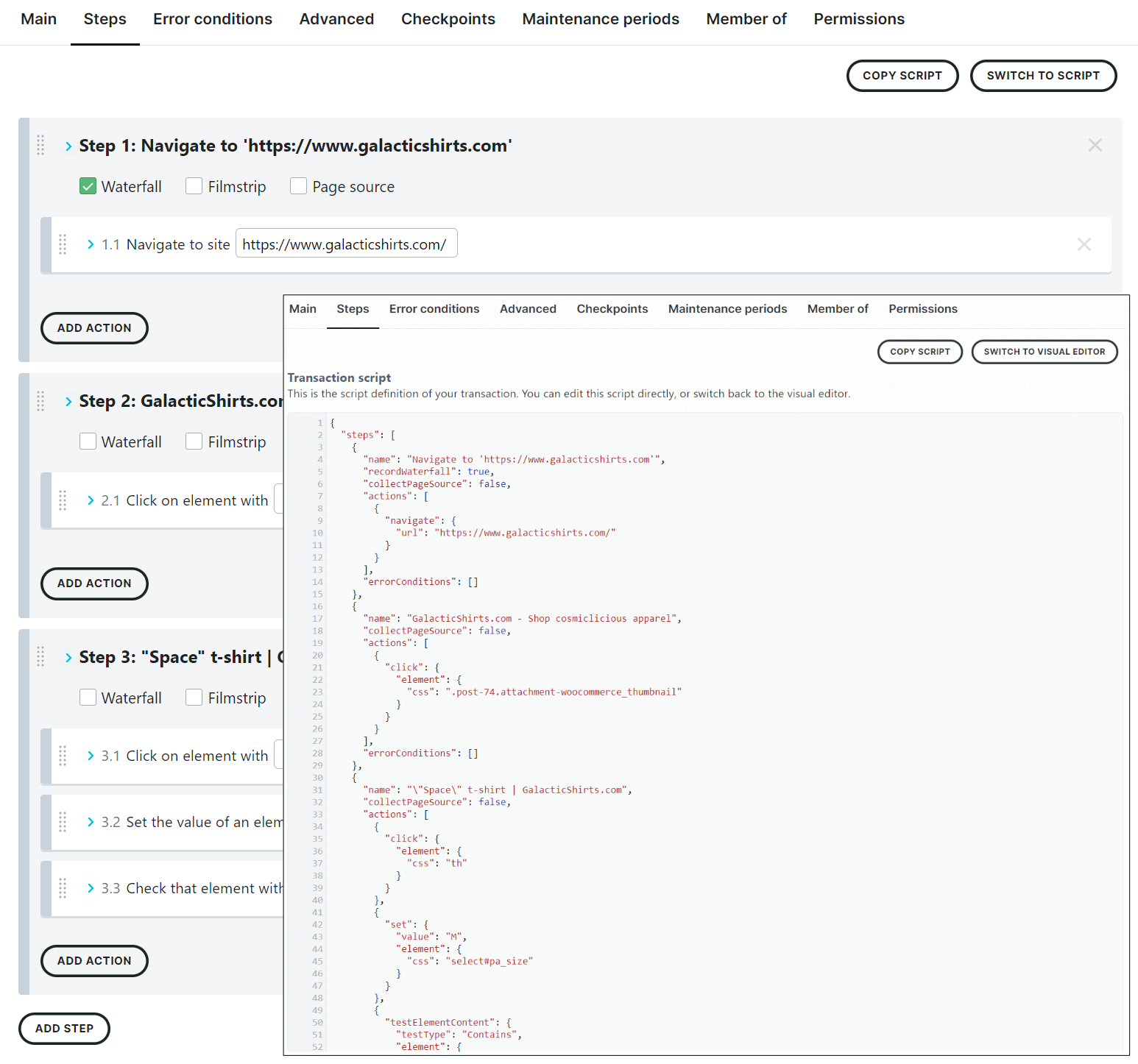 screenshot weergave visuele en scripteditor